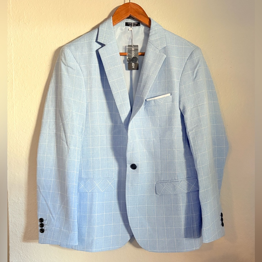 Coofandy Men's Blazer sport Coat Sz M blue